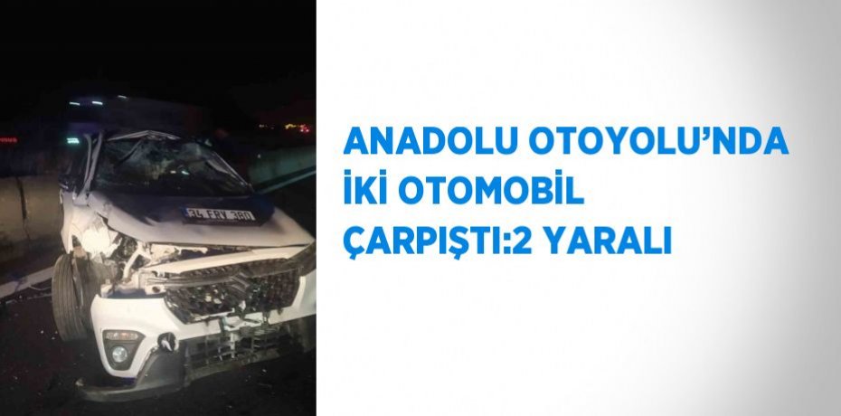 ANADOLU OTOYOLU’NDA İKİ OTOMOBİL ÇARPIŞTI:2 YARALI
