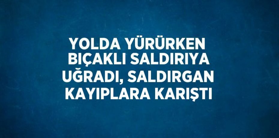YOLDA YÜRÜRKEN BIÇAKLI SALDIRIYA UĞRADI, SALDIRGAN KAYIPLARA KARIŞTI