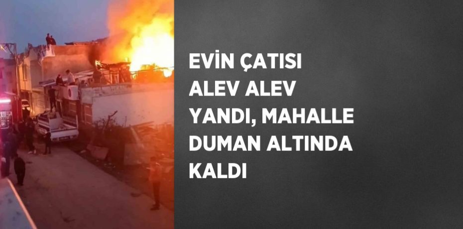 EVİN ÇATISI ALEV ALEV YANDI, MAHALLE DUMAN ALTINDA KALDI