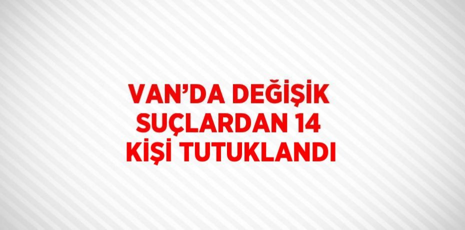 VAN’DA DEĞİŞİK SUÇLARDAN 14 KİŞİ TUTUKLANDI