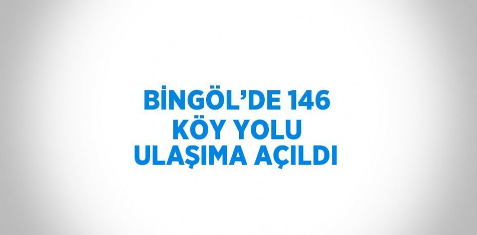 BİNGÖL’DE 146 KÖY YOLU ULAŞIMA AÇILDI