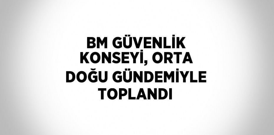 BM GÜVENLİK KONSEYİ, ORTA DOĞU GÜNDEMİYLE TOPLANDI