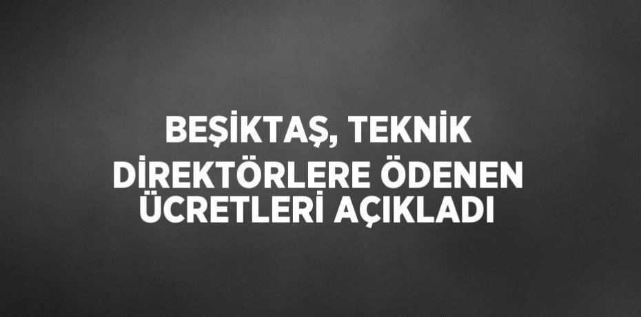 BEŞİKTAŞ, TEKNİK DİREKTÖRLERE ÖDENEN ÜCRETLERİ AÇIKLADI