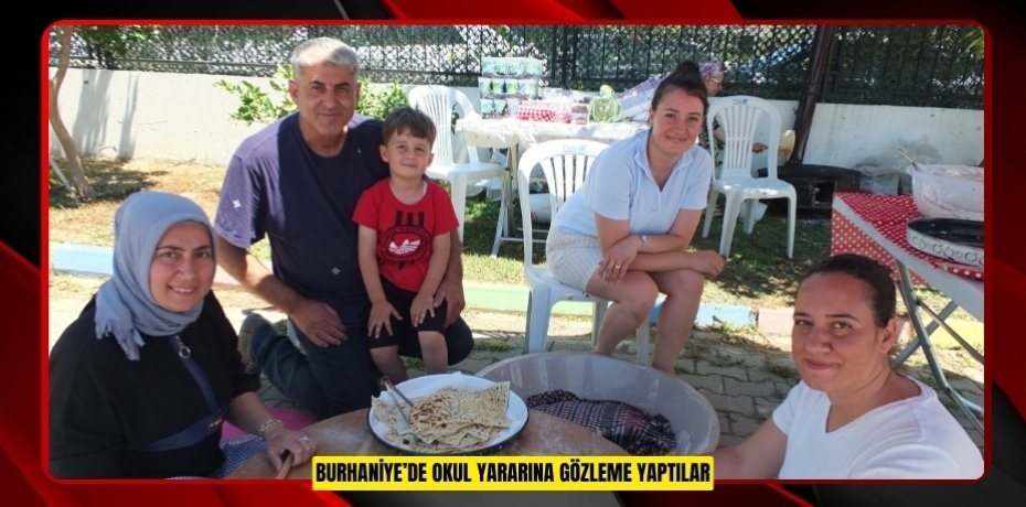 Burhaniye’de okul yararına gözleme yaptılar  