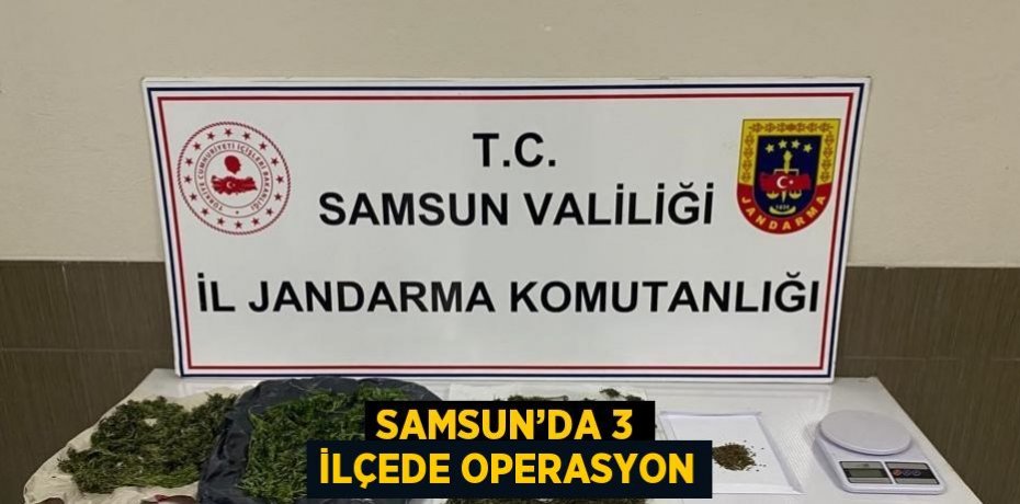SAMSUN’DA 3 İLÇEDE OPERASYON