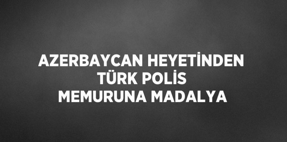 AZERBAYCAN HEYETİNDEN TÜRK POLİS MEMURUNA MADALYA
