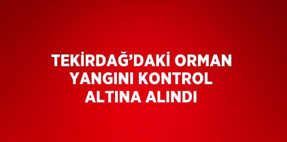 TEKİRDAĞ’DAKİ ORMAN YANGINI KONTROL ALTINA ALINDI