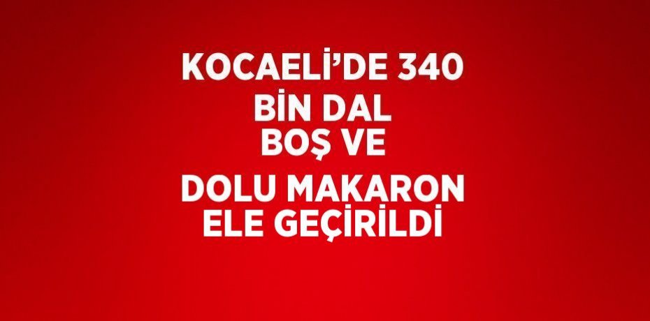KOCAELİ’DE 340 BİN DAL BOŞ VE DOLU MAKARON ELE GEÇİRİLDİ
