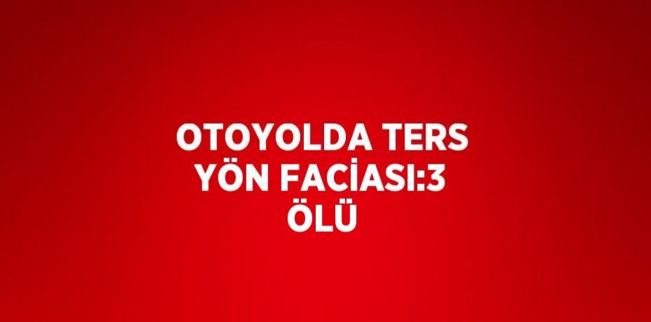 OTOYOLDA TERS YÖN FACİASI:3 ÖLÜ