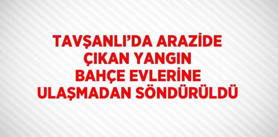 TAVŞANLI’DA ARAZİDE ÇIKAN YANGIN BAHÇE EVLERİNE ULAŞMADAN SÖNDÜRÜLDÜ