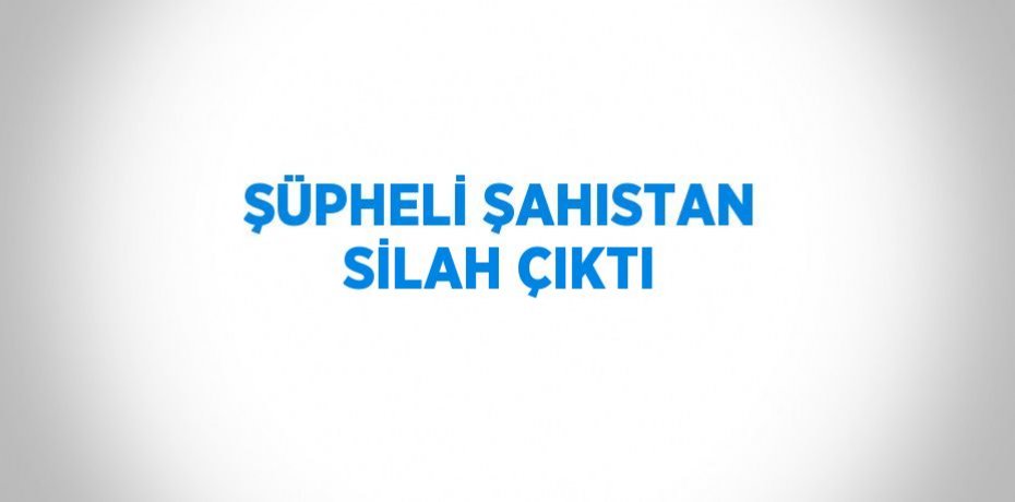 ŞÜPHELİ ŞAHISTAN SİLAH ÇIKTI