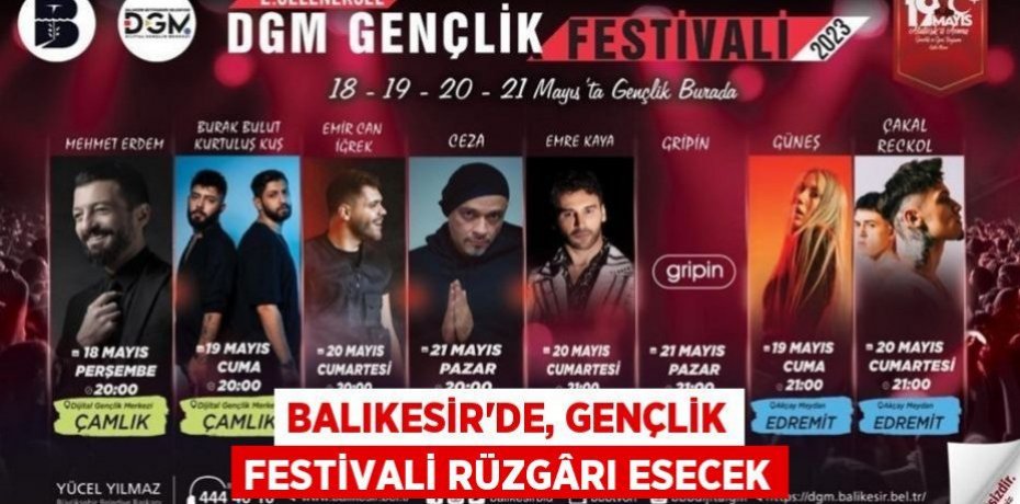 Balıkesir’de, Gençlik Festivali rüzgârı esecek