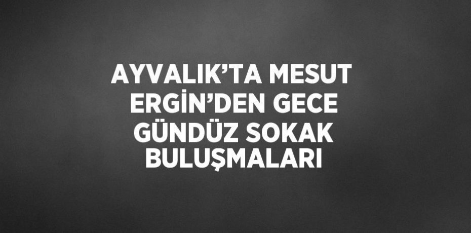 AYVALIK’TA MESUT ERGİN’DEN GECE GÜNDÜZ SOKAK BULUŞMALARI