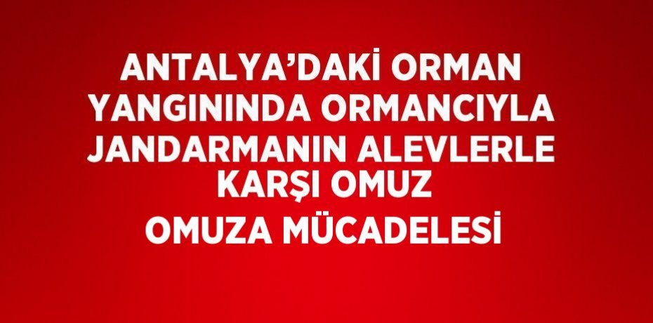 ANTALYA’DAKİ ORMAN YANGININDA ORMANCIYLA JANDARMANIN ALEVLERLE KARŞI OMUZ OMUZA MÜCADELESİ