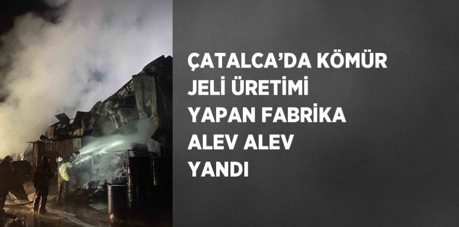 ÇATALCA’DA KÖMÜR JELİ ÜRETİMİ YAPAN FABRİKA ALEV ALEV YANDI