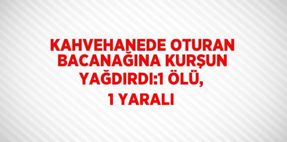 KAHVEHANEDE OTURAN BACANAĞINA KURŞUN YAĞDIRDI:1 ÖLÜ, 1 YARALI