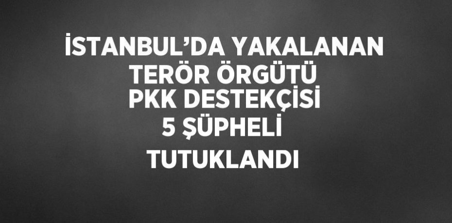 İSTANBUL’DA YAKALANAN TERÖR ÖRGÜTÜ PKK DESTEKÇİSİ 5 ŞÜPHELİ TUTUKLANDI