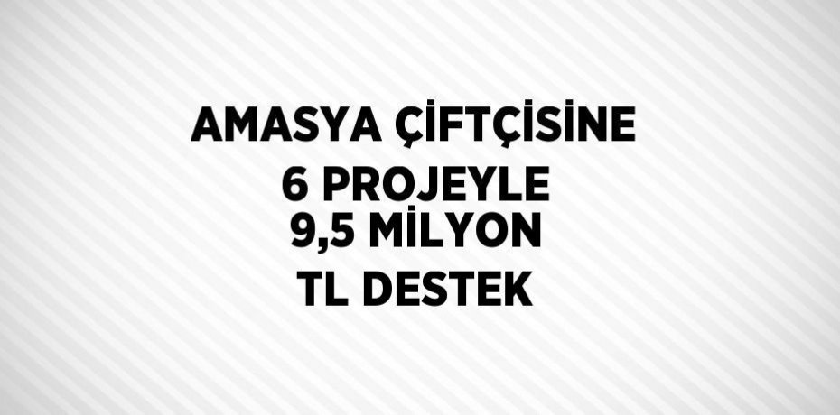AMASYA ÇİFTÇİSİNE 6 PROJEYLE 9,5 MİLYON TL DESTEK