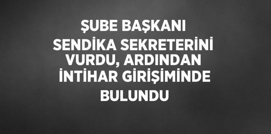 ŞUBE BAŞKANI SENDİKA SEKRETERİNİ VURDU, ARDINDAN İNTİHAR GİRİŞİMİNDE BULUNDU