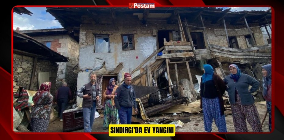 Sındırgı'da ev yangını 