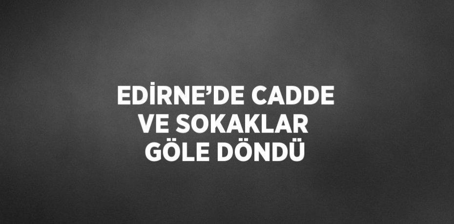 EDİRNE’DE CADDE VE SOKAKLAR GÖLE DÖNDÜ