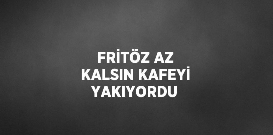 FRİTÖZ AZ KALSIN KAFEYİ YAKIYORDU
