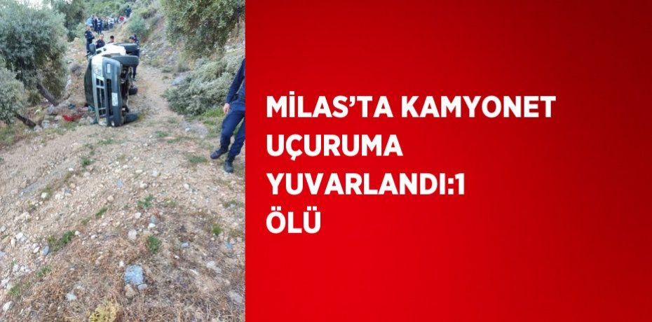 MİLAS’TA KAMYONET UÇURUMA YUVARLANDI:1 ÖLÜ