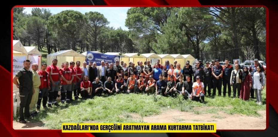Kazdağları'nda gerçeğini aratmayan arama kurtarma tatbikatı  