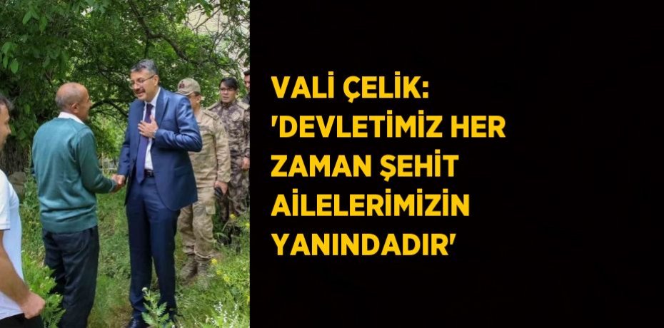 VALİ ÇELİK: 'DEVLETİMİZ HER ZAMAN ŞEHİT AİLELERİMİZİN YANINDADIR'