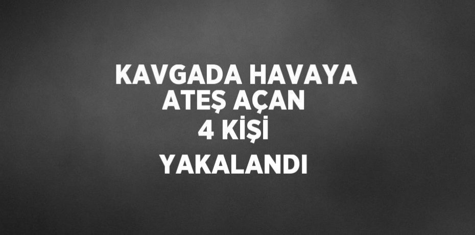 KAVGADA HAVAYA ATEŞ AÇAN 4 KİŞİ YAKALANDI