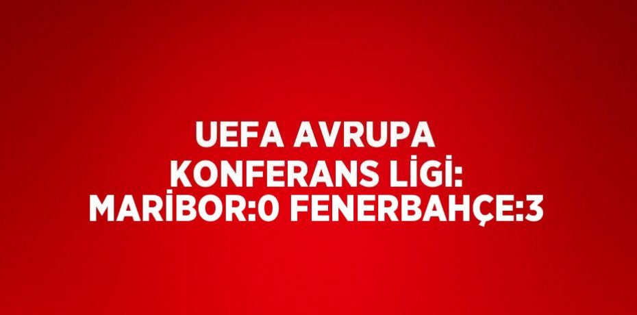 UEFA AVRUPA KONFERANS LİGİ: MARİBOR:0 FENERBAHÇE:3