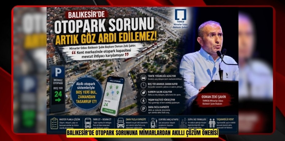 Balıkesir'de otopark sorununa mimarlardan akıllı çözüm önerisi  
