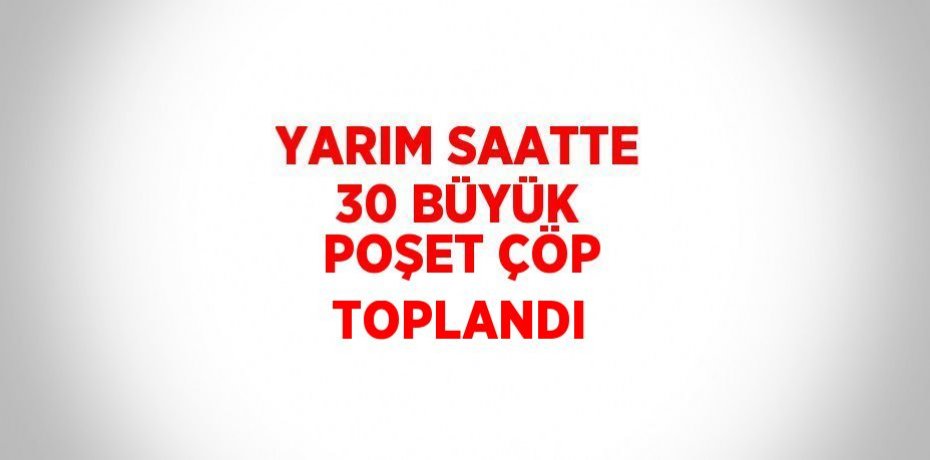 YARIM SAATTE 30 BÜYÜK POŞET ÇÖP TOPLANDI