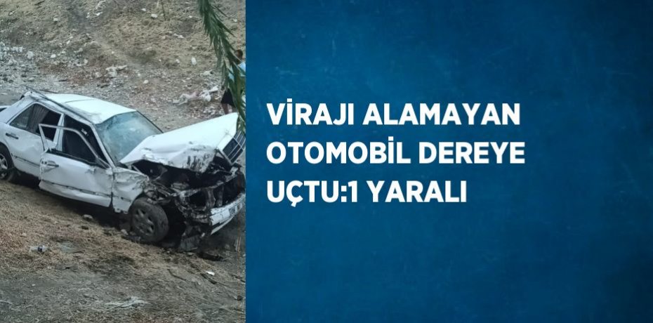 VİRAJI ALAMAYAN OTOMOBİL DEREYE UÇTU:1 YARALI