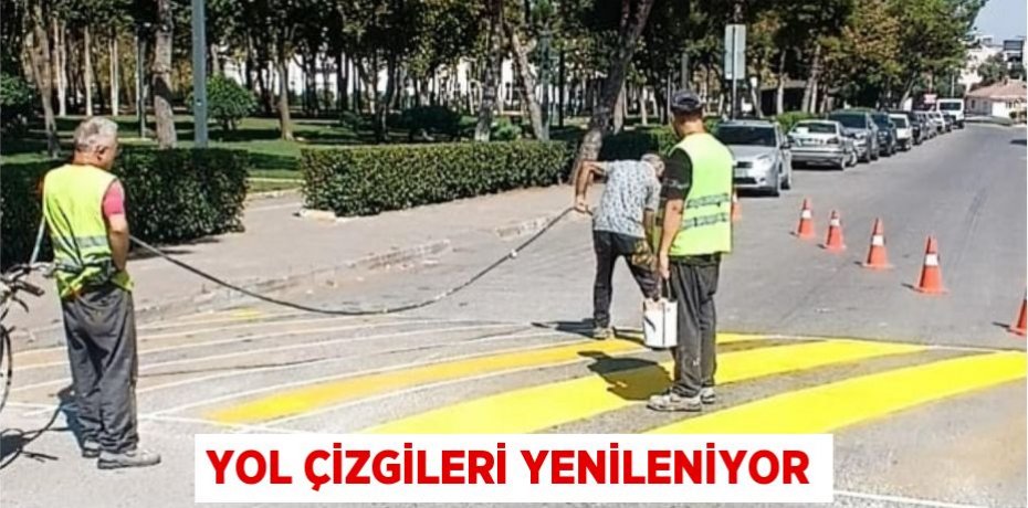 Yol çizgileri yenileniyor