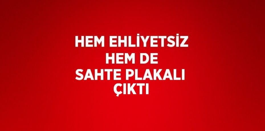 HEM EHLİYETSİZ HEM DE SAHTE PLAKALI ÇIKTI