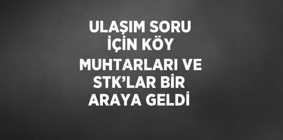 ULAŞIM SORU İÇİN KÖY MUHTARLARI VE STK’LAR BİR ARAYA GELDİ