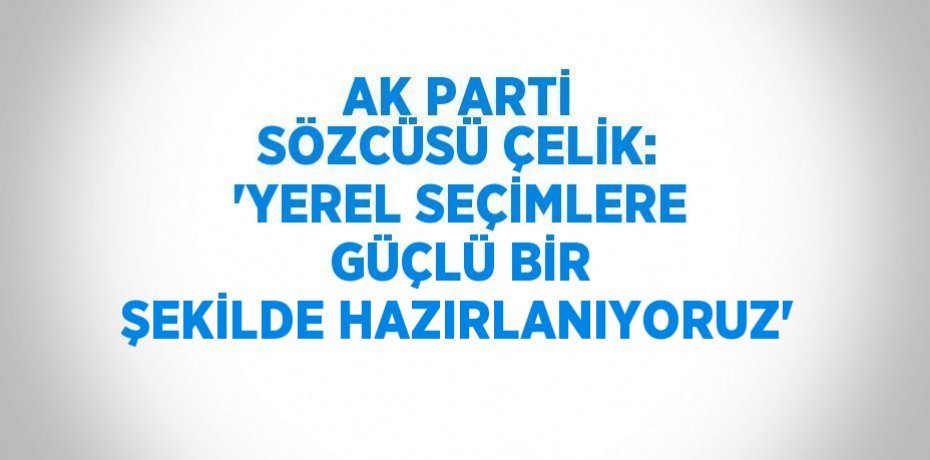 AK PARTİ SÖZCÜSÜ ÇELİK: 'YEREL SEÇİMLERE GÜÇLÜ BİR ŞEKİLDE HAZIRLANIYORUZ'