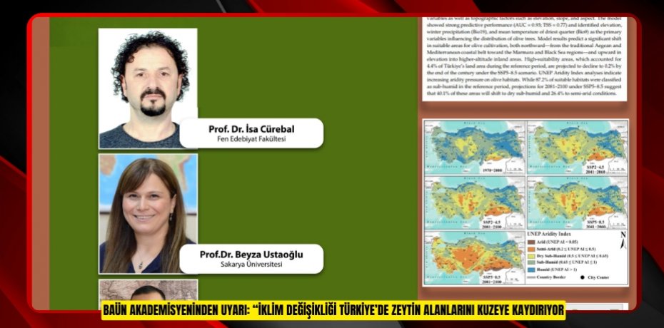 BAÜN Akademisyeninden Uyarı: “İklim Değişikliği Türkiye’de Zeytin Alanlarını Kuzeye Kaydırıyor”