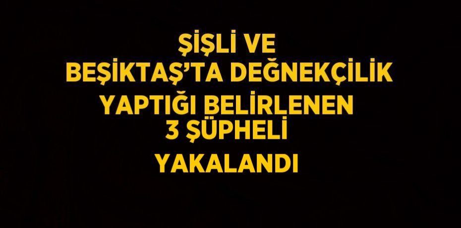 ŞİŞLİ VE BEŞİKTAŞ’TA DEĞNEKÇİLİK YAPTIĞI BELİRLENEN 3 ŞÜPHELİ YAKALANDI