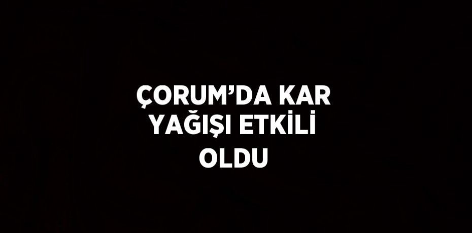 ÇORUM’DA KAR YAĞIŞI ETKİLİ OLDU