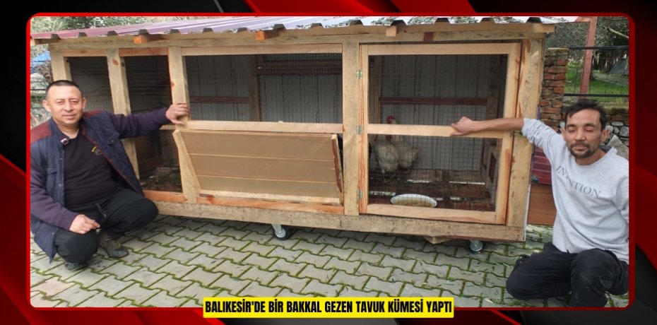 Balıkesir'de bir bakkal gezen tavuk kümesi yaptı