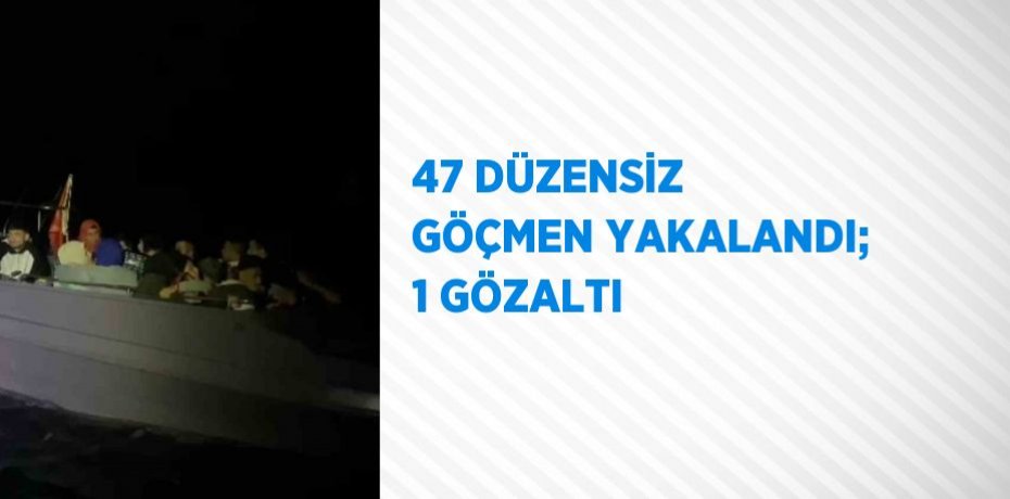 47 DÜZENSİZ GÖÇMEN YAKALANDI; 1 GÖZALTI