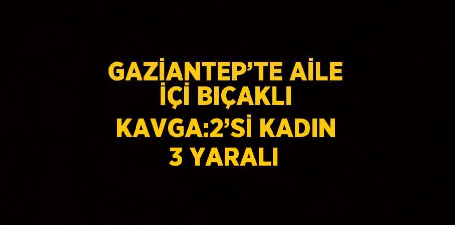 GAZİANTEP’TE AİLE İÇİ BIÇAKLI KAVGA:2’Sİ KADIN 3 YARALI