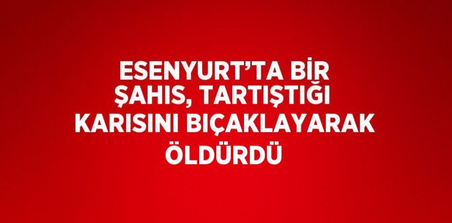 ESENYURT’TA BİR ŞAHIS, TARTIŞTIĞI KARISINI BIÇAKLAYARAK ÖLDÜRDÜ