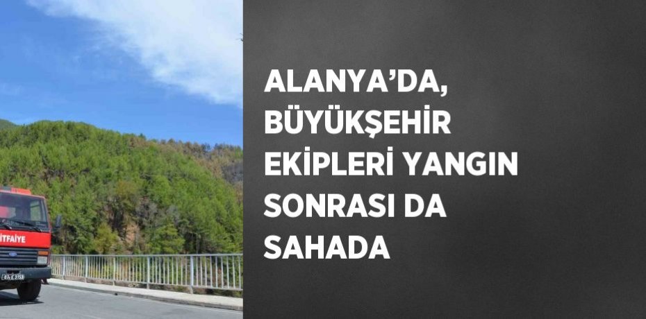 ALANYA’DA, BÜYÜKŞEHİR EKİPLERİ YANGIN SONRASI DA SAHADA