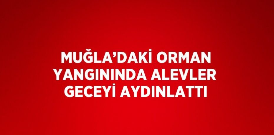 MUĞLA’DAKİ ORMAN YANGININDA ALEVLER GECEYİ AYDINLATTI