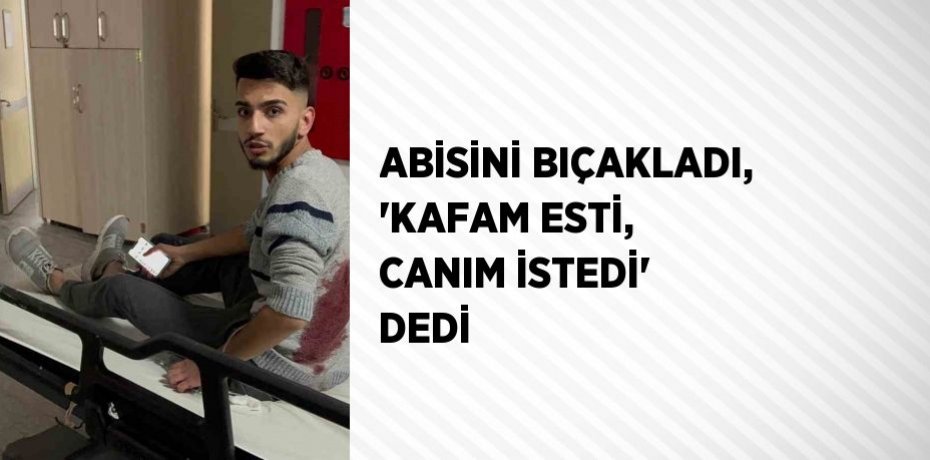 ABİSİNİ BIÇAKLADI, 'KAFAM ESTİ, CANIM İSTEDİ' DEDİ