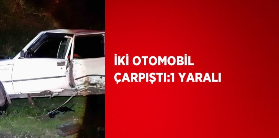 İKİ OTOMOBİL ÇARPIŞTI:1 YARALI