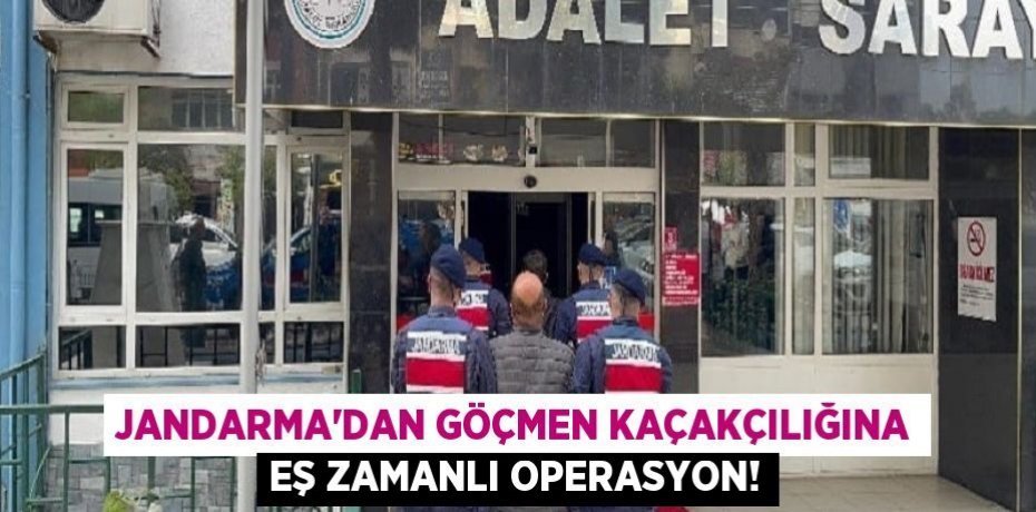 Jandarma'dan Göçmen Kaçakçılığına Eş Zamanlı Operasyon!